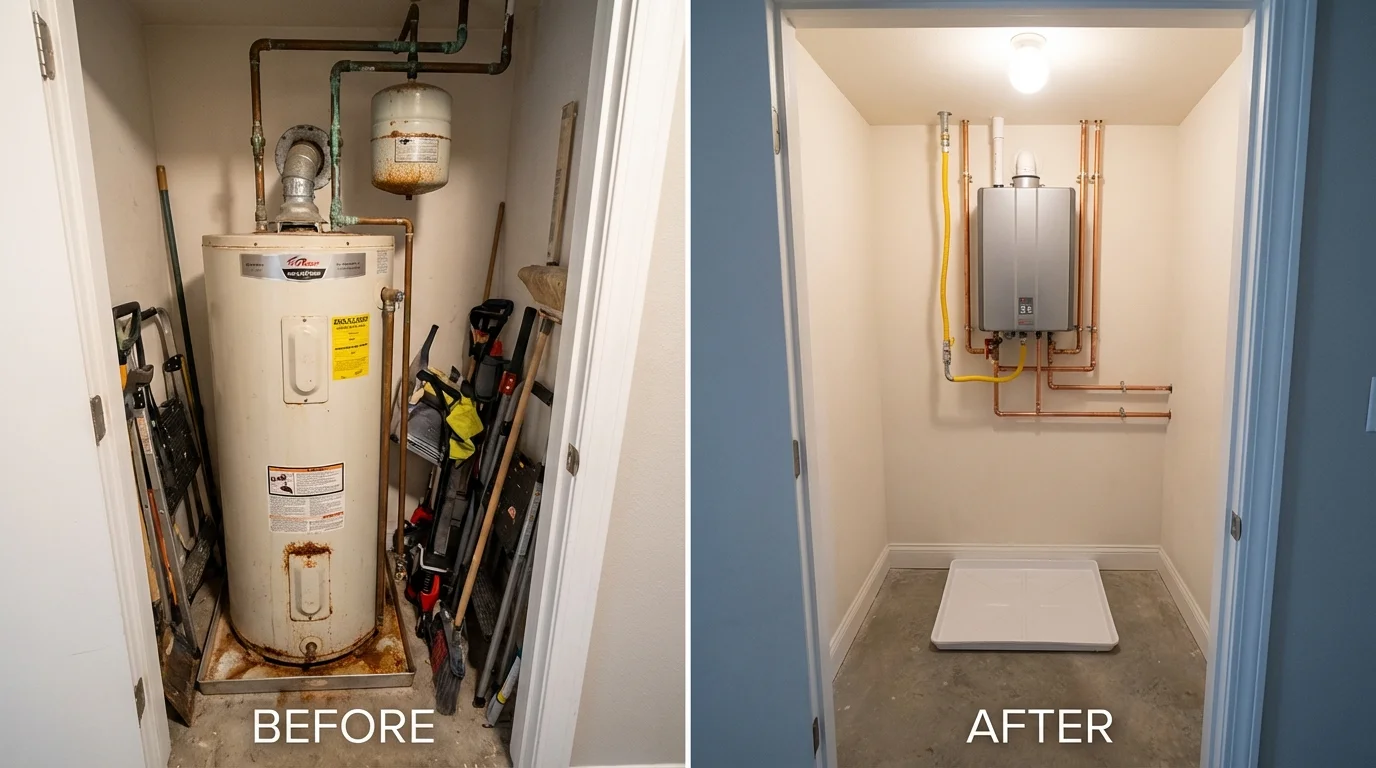 Tank water heater versus wall-mounted tankless unit comparison for Herriman, UT homeowners