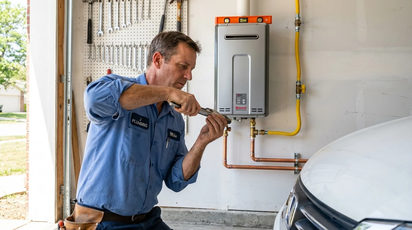 Tankless water heater installation by a Johns Plumbing LLC plumber in Herriman