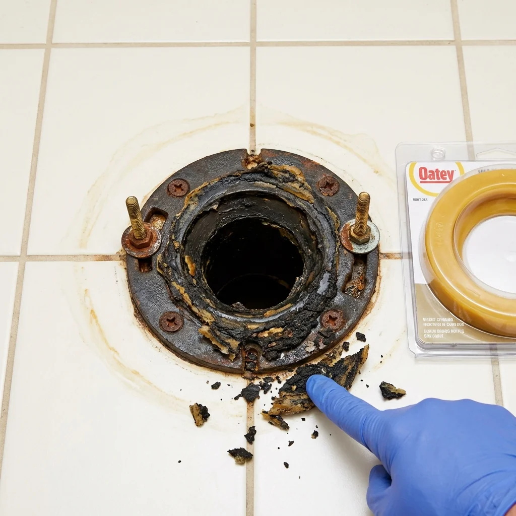 Failed wax ring showing water seepage at the base of a toilet in a Herriman, UT home